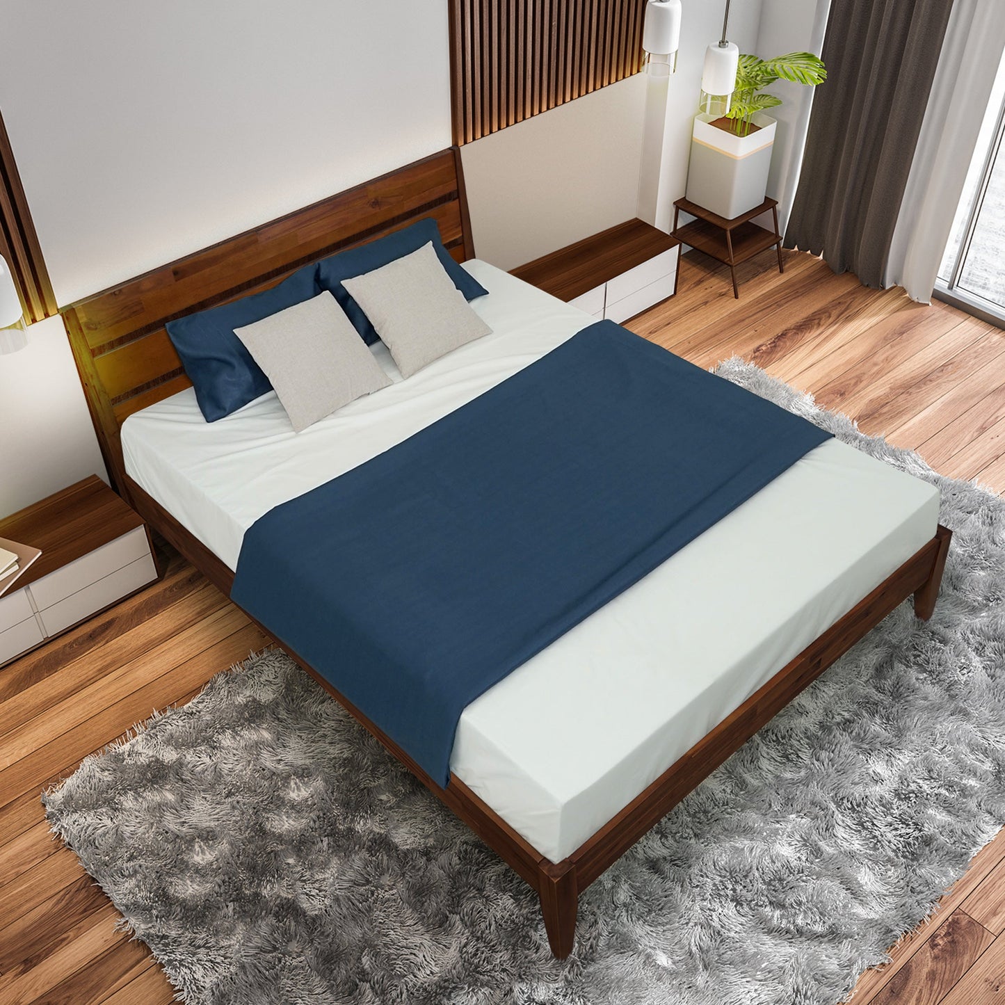 Acacia Emery Solid Wood Bed Frame