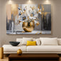 Magnolia Bloom in Gold Abstract Wall Art