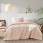 Queen size Microfiber Pleated Soft Washed Comforter Set in Pink Blush