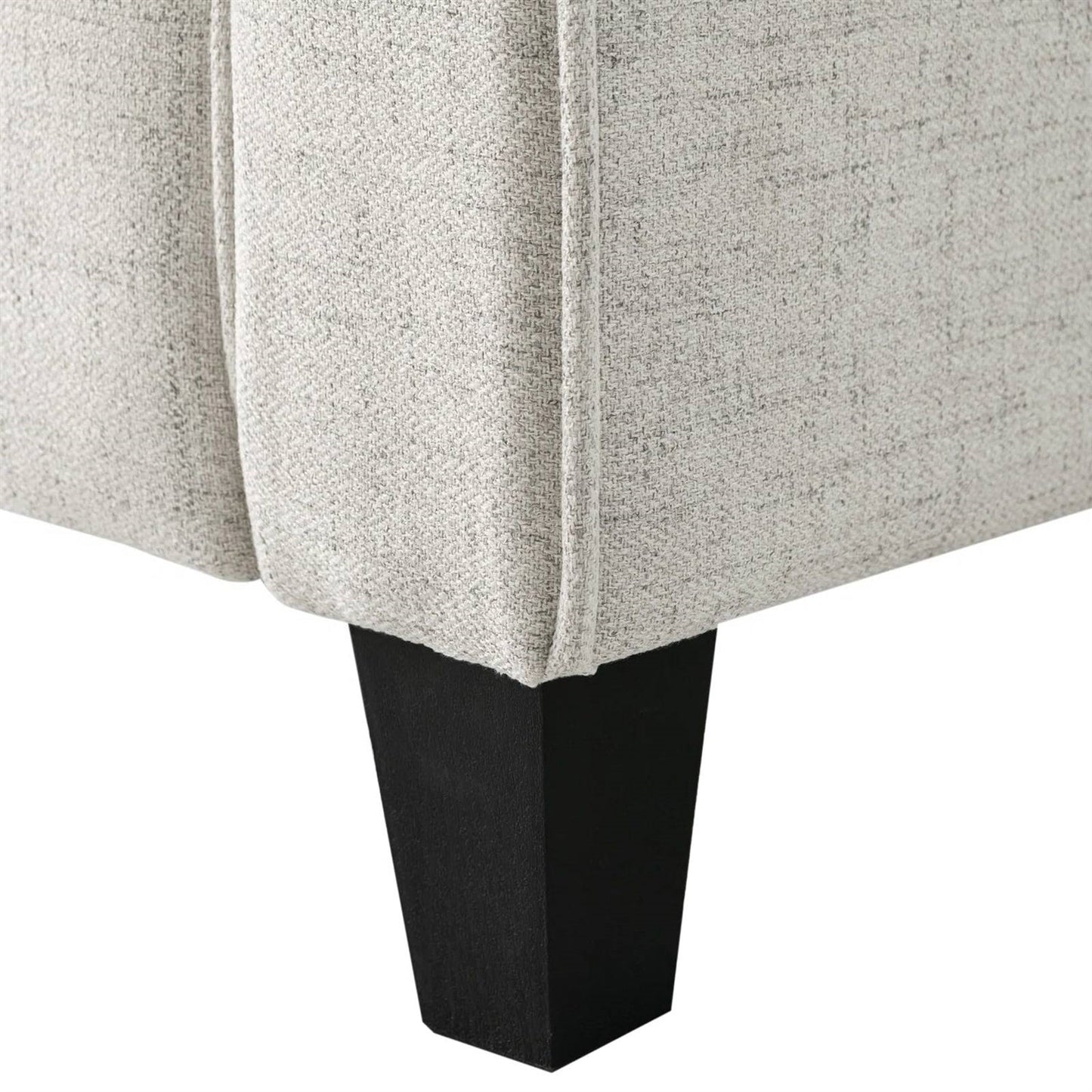 Cream Microfiber Upholstered Chair Armchair with Button Tufted Back Cushion