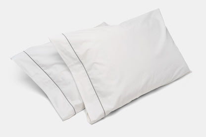 Cotton Bed Pillowcases with Classic Piping Design