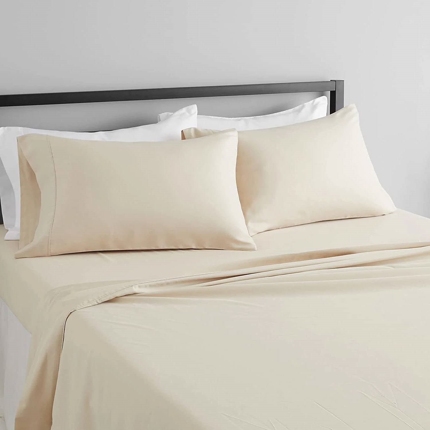 Full Ivory 100-Percent Egyptian Cotton 1000 Thread Count 4-Piece Sheet Set, sateen
