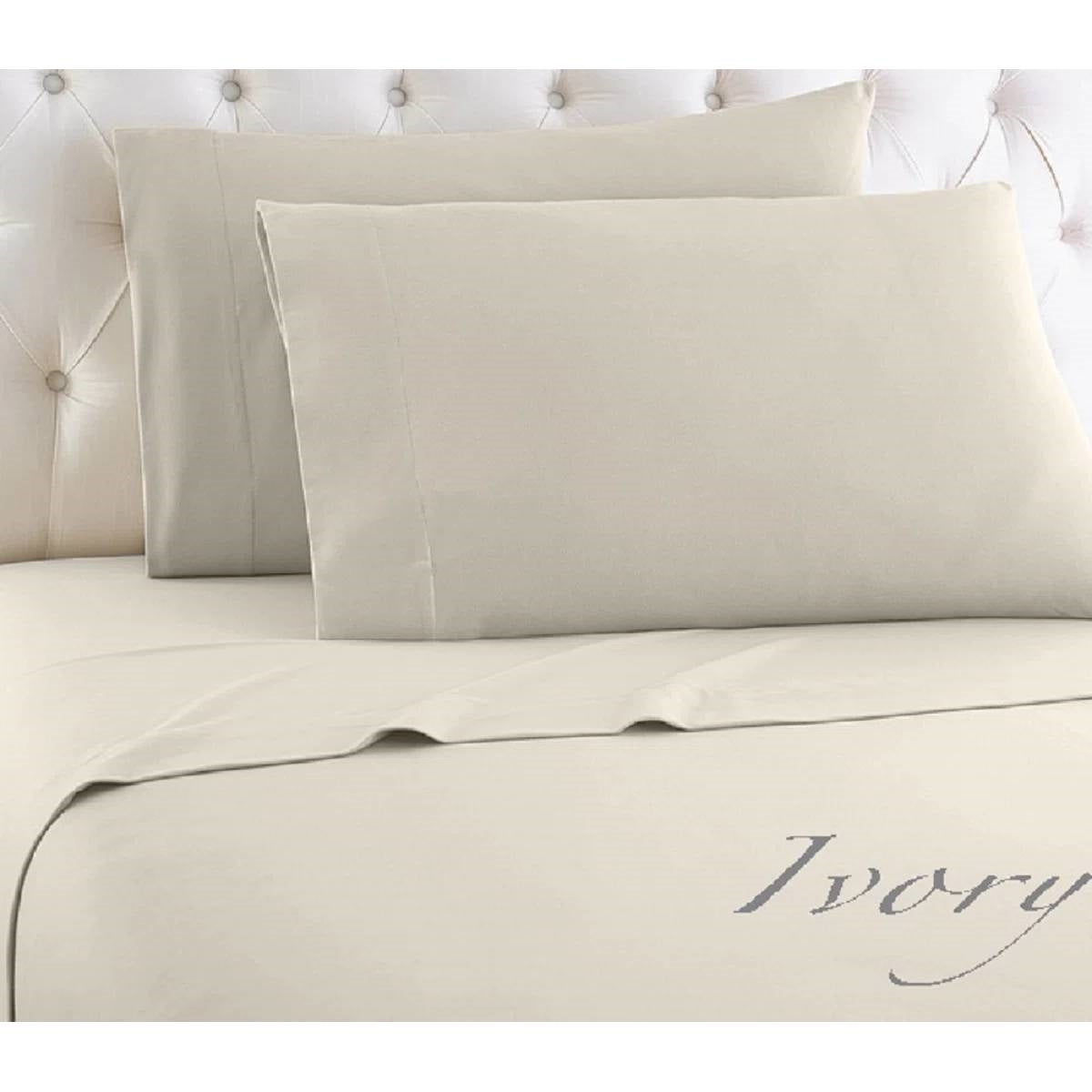 Full Ivory 100-Percent Egyptian Cotton 1000 Thread Count 4-Piece Sheet Set, sateen