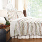 Twin size 100% Cotton Ruffle Stripes Quilt Set - Machine Washable, linen