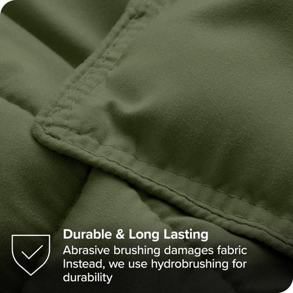 King/Cal King Wrinkle-Resistant Down Alternative Comforter Set in Olive Green