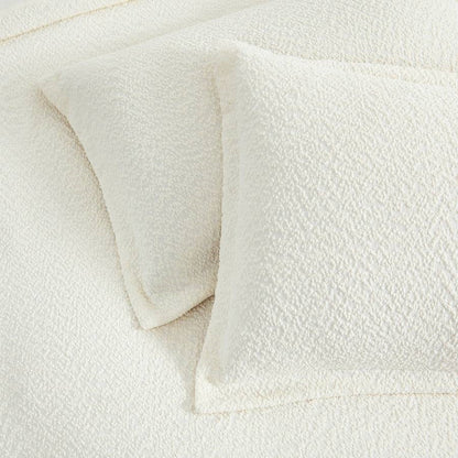 King Size 3-Piece Off White Boucle Duvet Cover Set