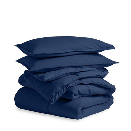 Twin/Twin XL size Super Soft Down Alternative Comforter Set in Navy Blue