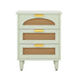 Retro Mid-Century Modern 3 Drawer Bedside Table Nightstand in Mint Green