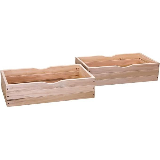 Set of 2 - Solid Wood Rolling Storage Drawers for Under Bed - Made in USA