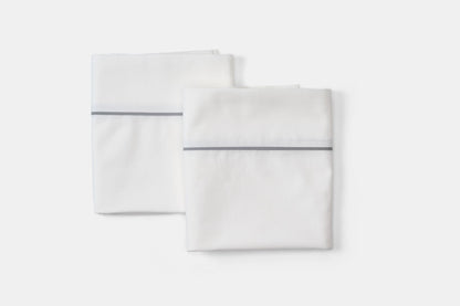 Cotton Bed Pillowcases with Classic Piping Design