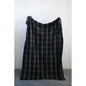 Woven Cotton Blend Throw Blanket with Fringe, Black & Tan Plaid